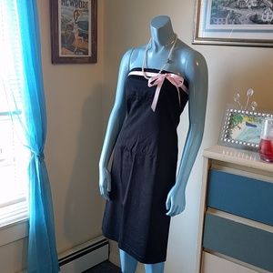 5x$25! Black + Pink Strapless Dress